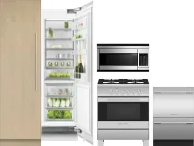 5 Piece Package Includes Refrigerator, Freezer, Range, Microwave And Dishwasher